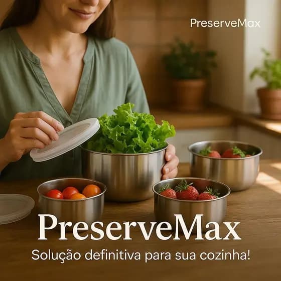 Kit 5 Potes Herméticos Cozinha Organizadores Armazenamento Inox Tampa Vedação