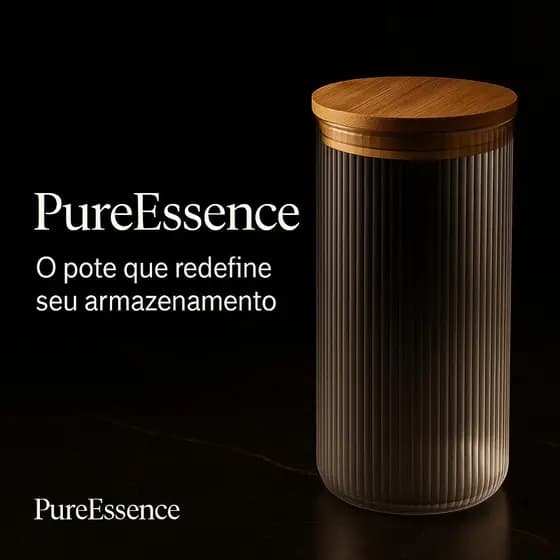 Pote Vidro Borossilicato Resistente Tampa Bambu Sustentavel Design Listrado Capacidade 18 Litros