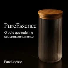 Pote Vidro Borossilicato Resistente Tampa Bambu Sustentavel Design Listrado Capacidade 18 Litros
