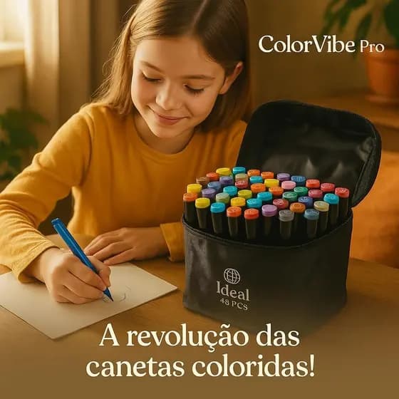 Estojo Canetas Coloridas Hidrográficas 48 Cores Alta Qualidade Infantil Artesanato