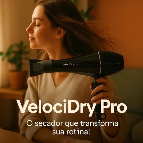 Secador Cabelo Profissional Potente 1800W Alta Performance Leve 127V Preto