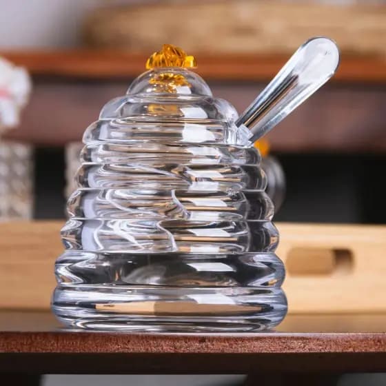 ACUCAREIRO DE CRISTAL C/ COLHER LITTLE BEE  ABELINHA- LYOR