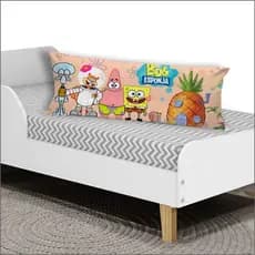 Travesseiro Almofada De Corpo Com Fronha Xuxinho de Silicone Personalizado 0.90x0.30cm Bob Esponja