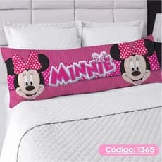 Travesseiro De Corpo Com Fronha e Ziper Xuxão Cheio Fibra de Silicone Personalizado Minnie e Mickey