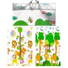 Tapete Infantil Emborrachado Dobrável Dupla Face 10mm Grosso Pista Urso Animais Girafa Menina Menino