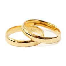 Par de Aliança Casamento Tungstênio 4mm Folheada Banhada Ouro 18k