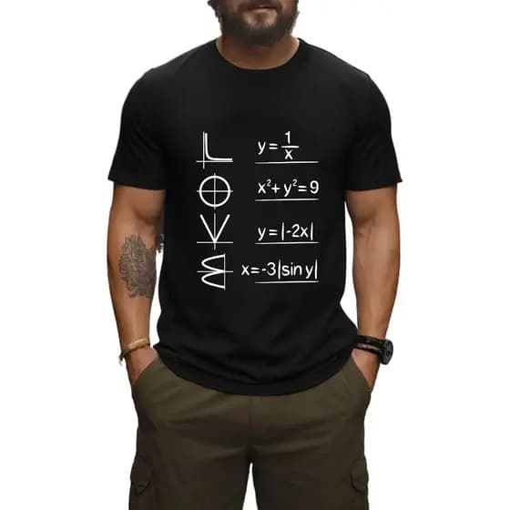 Camiseta Estampa Equação Matemática Do Amor 100% Algodão