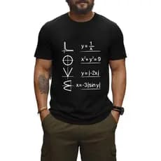Camiseta Estampa Equação Matemática Do Amor 100% Algodão