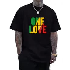 Camiseta Masculina Estampa One Love Reggae Moda 100% Algodão