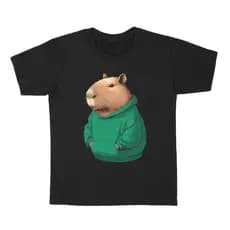 Camiseta Capivara Edd de Moletom Canguru 100% Algodão