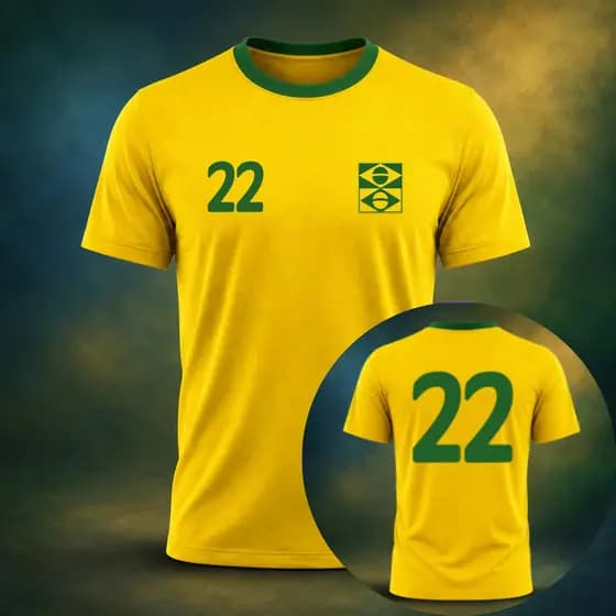 Camiseta Unissex Dry Fit Brasil Premium Pl Seleção 22