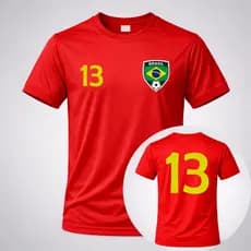 Camiseta Unissex Dryfit Premium Seleção Brasileira Vermelha 13