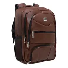 Mochila De Viagem Bolsa Masculina e Feminina Couro Reforçada Espaçosa
