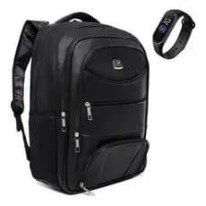 Mochila Bolsa Couro Masculina Feminina Resistente Espaçosa Universidade Trabalho Escola