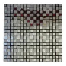 Pastilhas Adesivo Espelhado Prateada Decorativo Parede Cozinha Banheiro 30cmx30cm