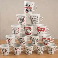 Jogo Canecas Namorados Flork Meme 120ml Xicara Café Chá Porcelana Personalizada Lembrança Presente Elegante Amor Flork