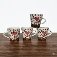 Kit Canecas 120ml Faixa Café Xícaras Chá Café Porcelana Personalizada Presente Elegante Faixa Café manhã