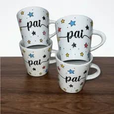 Kit Pai Faixa Canecas 120ml Café Chá Xícara Personalizada Pai Amo Você Presente Elegante Taça Café Manhã