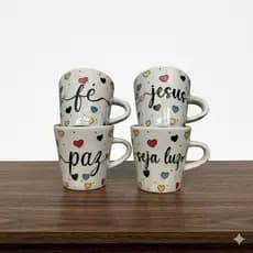 Jogo Jesus Fe Faixa Canecas 120ml Café Chá Xícara Personalizada Fé Você Presente Elegante Taça Café Manhã