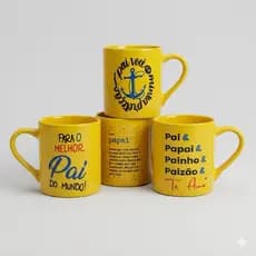 CANECA PAI COLORIDA 300ml PORCELANA PERSONALIZADA PAI PRESENTE ELEGANTE E SOFISTICADO CHÁ CAFÉ XICARA