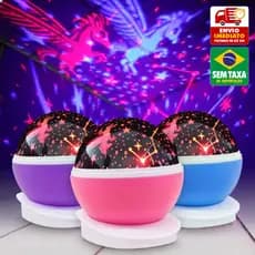 Luminária Projetor Galaxia 360º Galaxy Abajur Estrelas Lua Globo Led Petrin