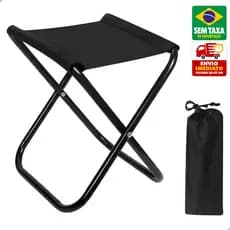 Banqueta Compacta Dobrável até 120kg Portátil Pesca Praia Acampamento com Bolsa de Transporte