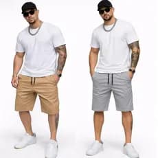 Bermuda Sarja Shorts Masculina Alta Qualidade Verão Masculino Estilosa