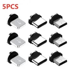 5 Pcs Plugue Do Cabo Magnético Redondo Tipo C Micro USB Plugs Rápido Carregamento Adaptador De Telefone Microusb-Carregador De Ímã