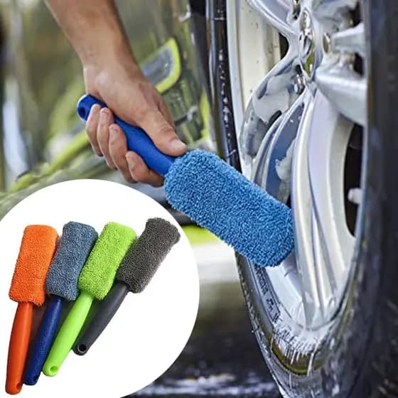 Lavagem De Carro Escova De Limpeza Aro De Microfibra Roda Para Porta-Malas Detalhes De Carros