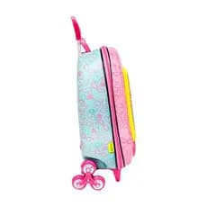 Mala Infantil Juvenil Rosa Rodinhas Giratórias Resistente Leve Extensível Viagem Kids