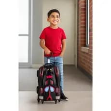 Mala Infantil Batman 3D Rodinhas Preta Viagem Boy Compacta Resistente Estilo