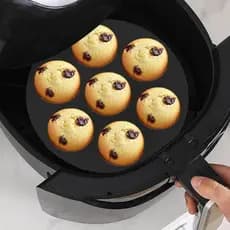 Forma de Cupcake Para Air Fryer com 7 Cavidades Silicone Reutilizável Prática