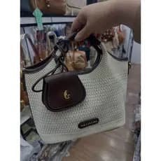 Bolsa Pavão de Ouro Material Trançado Crochê Dia a Dia