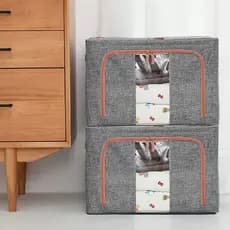 Caixa Organizadora Edredom Brinquedos Roupas Saco Organizador Guarda Roupa Dobrável Antimofo Zíper