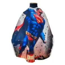 Capa de corte infantil, tecido em microfibra com fecho de zíper, personalizada super-man