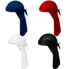 Durag Waves | Silky Hip Hop Modelador Cachos | Preta Branca Vermelha Azul Verde