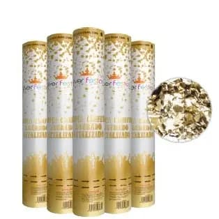 5 Lança Confetes Metalizado Dourado