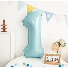 Balão Número Metalizado Azul 80cm