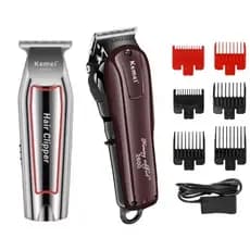 Kit Barbeiro Maquina Cortar Cabelo Barba / Kit barbearia profissional kemei 2600 + kemei 032