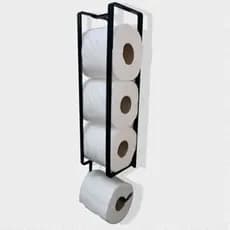 Suporte Porta Papel Higiênico Parede Preto Texturizado