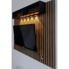 Kit 30 Até 100 Placas Painel Adesivo Revestimento Ripado MDF Decorativo - 45x11cm
