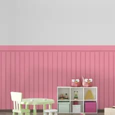 Papel De Parede Adesivo Ripado Rosa Com Faixa Para Meia Parede