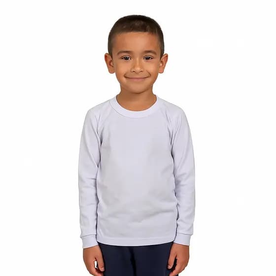 Camiseta manga longa infantil 100% algodão  tam 4 ao 16 Uniforme
