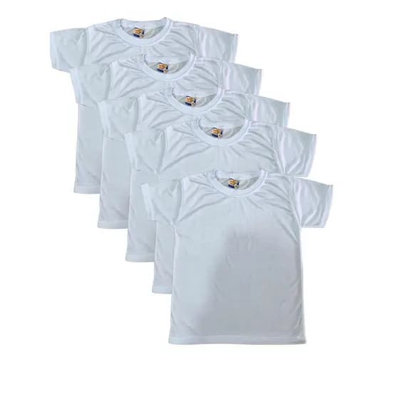 Kit 5 Camiseta infantil Unissex Sublimação 100% Poliéster
