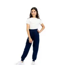 Calça de moletom  juvenil feminina flanelada com punho tamanho 10 ao 16