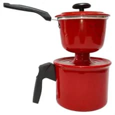 Panela Cuscuzeiro Bico De Peito Alumínio Vermelho Colorido Porção Única Individual Nordestino