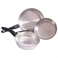 Kit Completo de 3 Frigideiras Alumínio Cozinha Presente Funda Com Espátula Reforçada Resistente