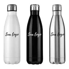 Garrafa Inox 750ml Academia Caminhada Squeeze Personalizada NOME + LOGO