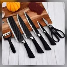 KIt Facas cozinha 6 peças Promoção Facas tesoura descascador