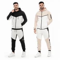 Conjunto Moletom Masculino Jaqueta com Capuz + Calça Jogger Casual Inverno